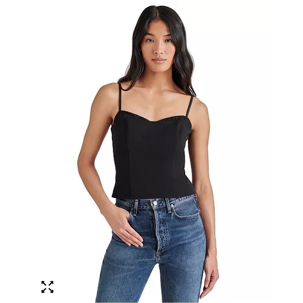 Steve Madden Cooper Corset Top Black MEDIUM‎